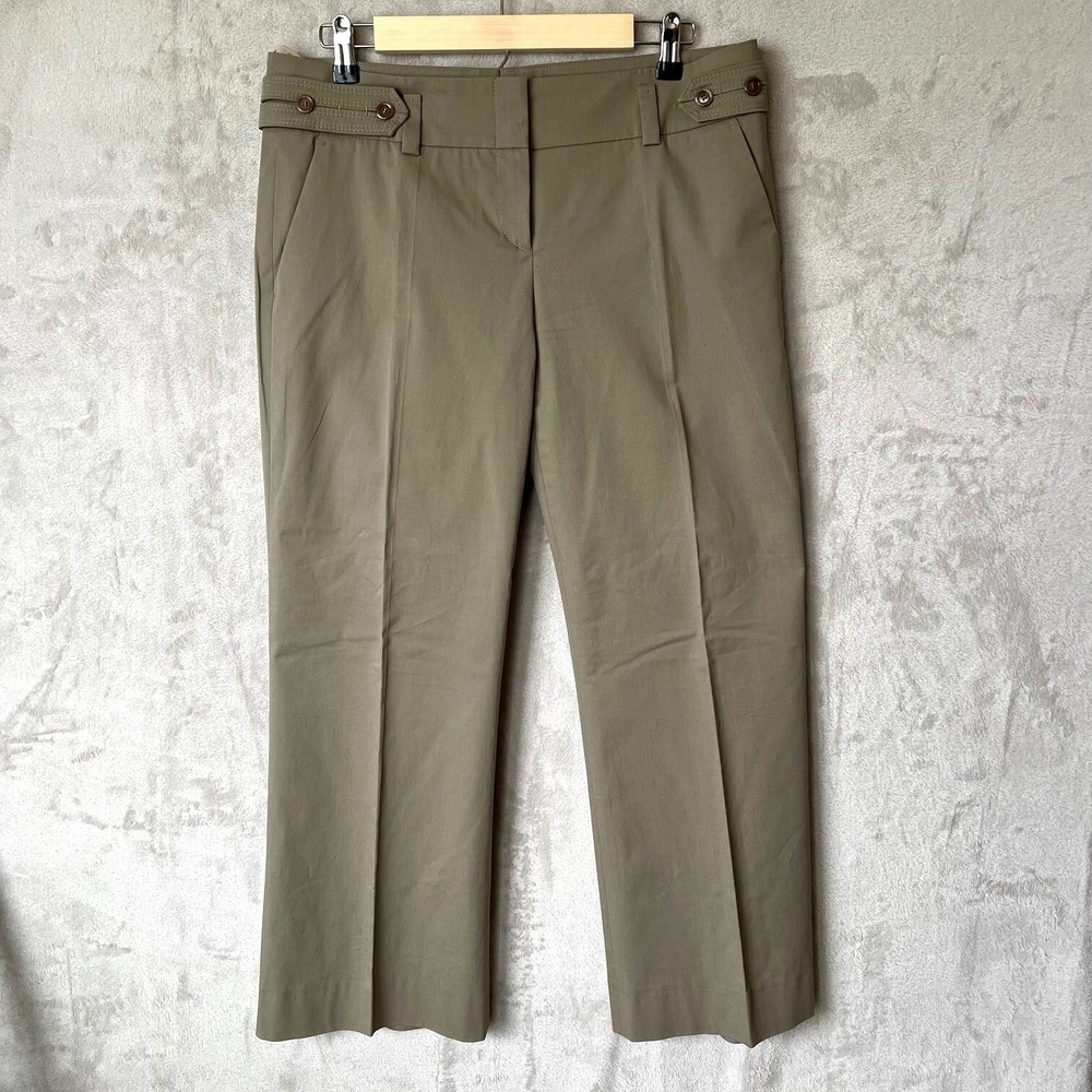 Y2K Hugo Boss Olive Khaki Cotton Straight Leg Utility Pants 8 Workwear Chic‎